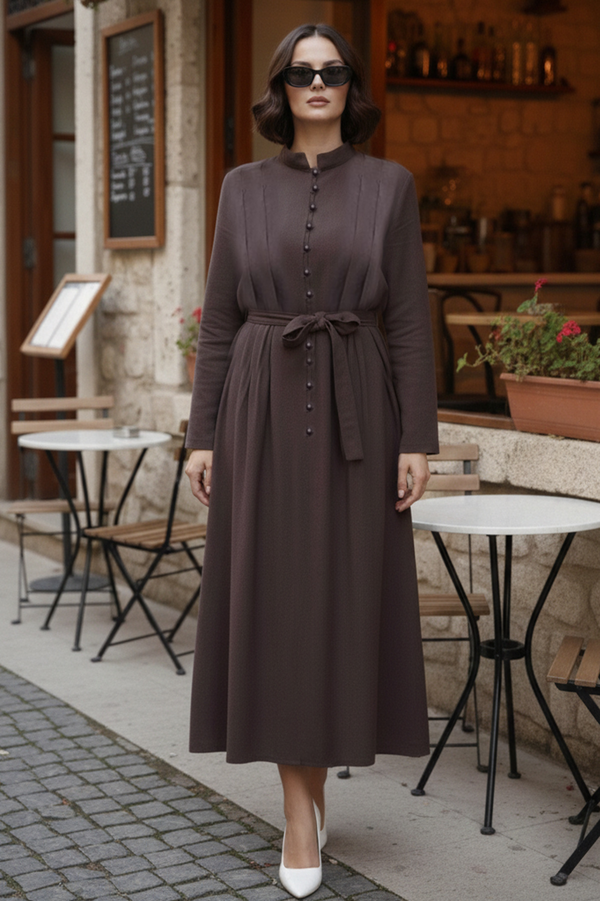 Buttoned Hijab Dress