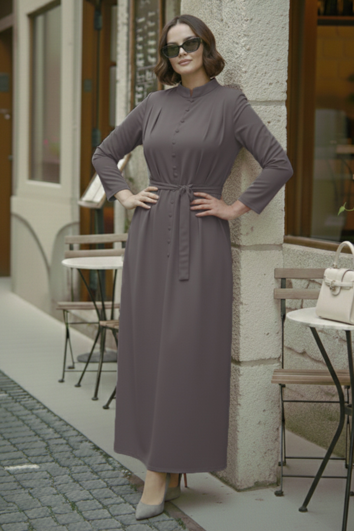 Buttoned Hijab Dress
