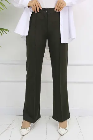 Buttoned Palazzo Trousers