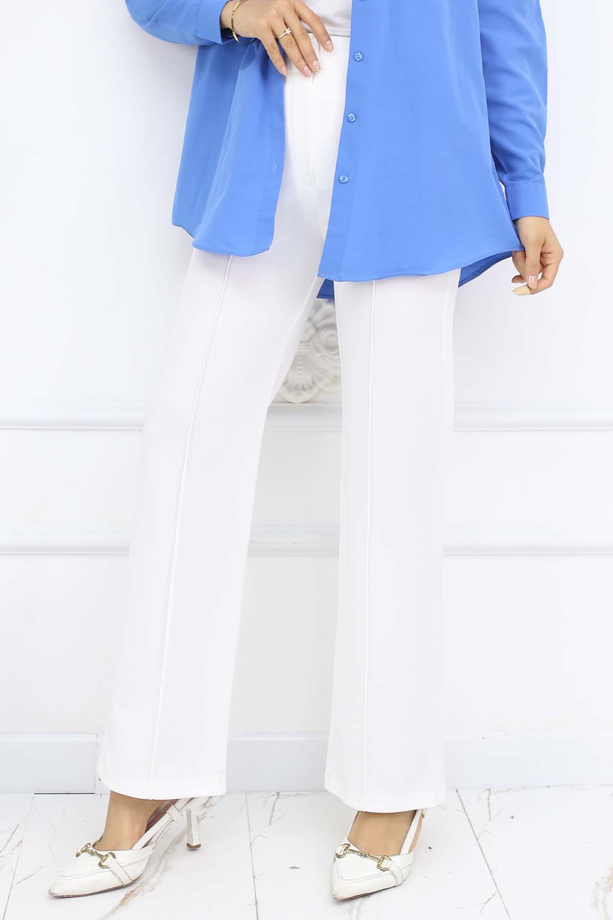 Buttoned Palazzo Trousers