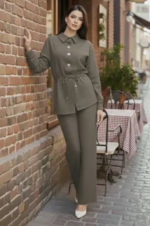 Buttoned Two-piece Set