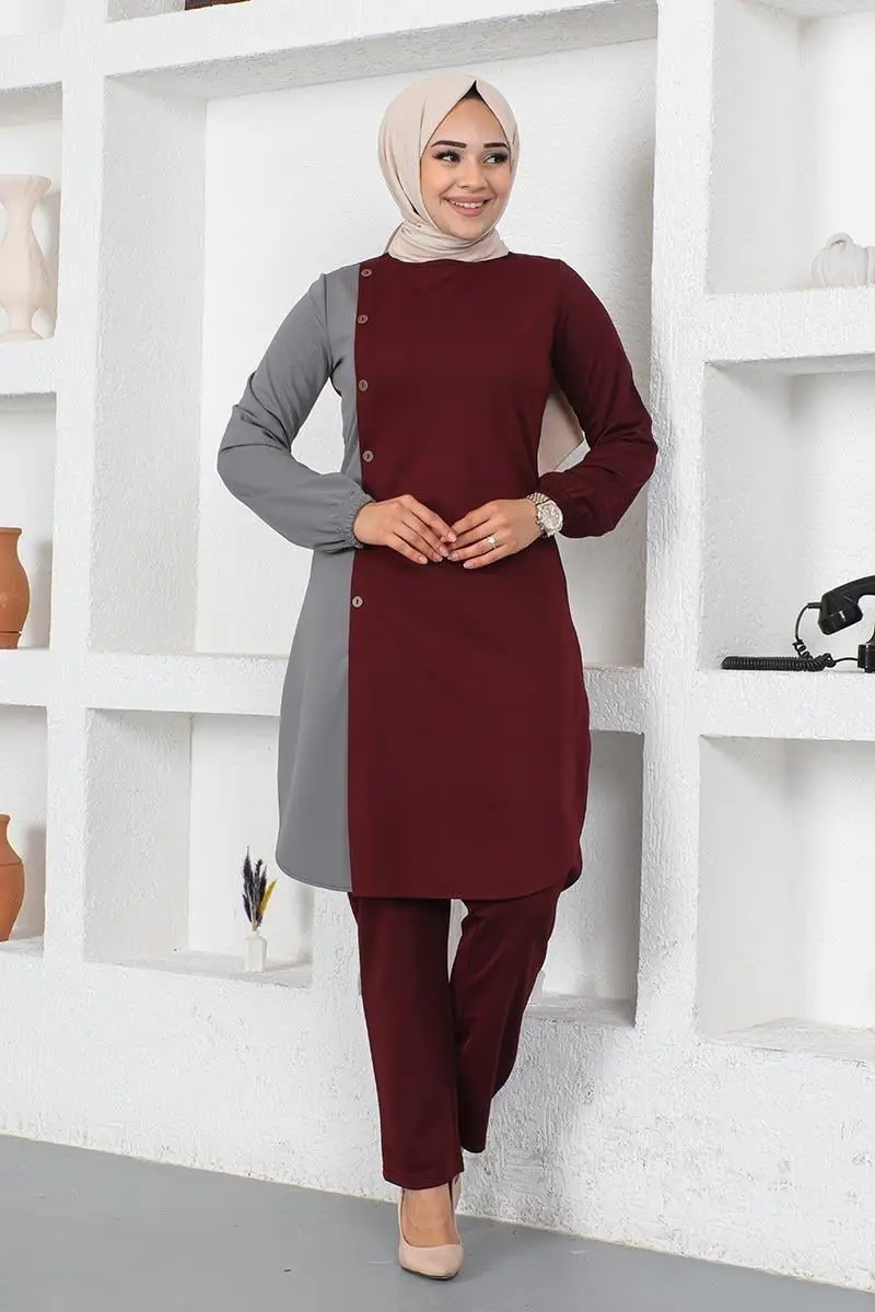 Buttoned Two-tone Suit-detail