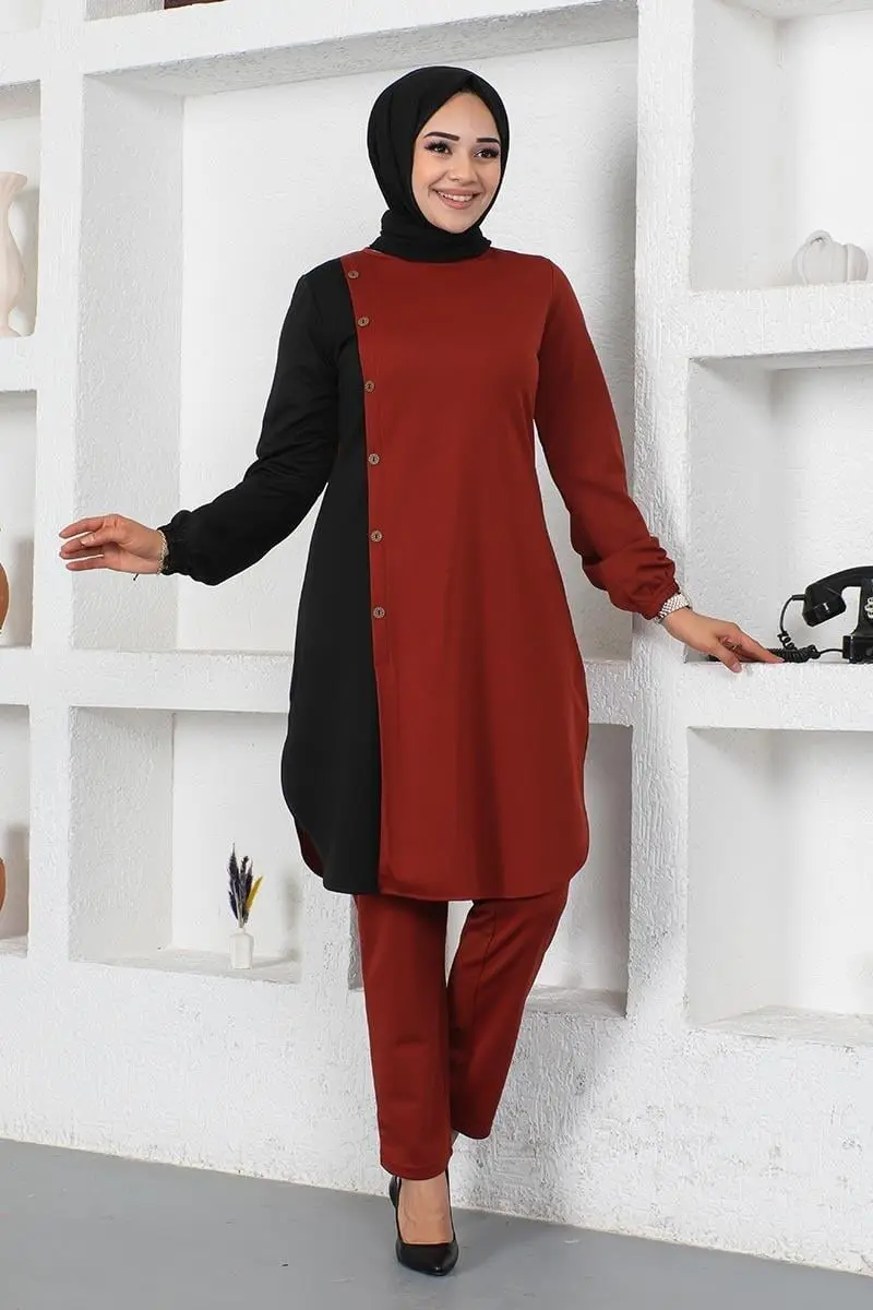 Buttoned Two-tone Suit-detail