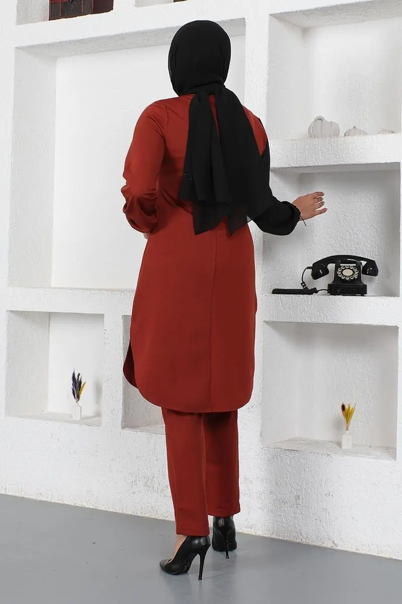 Buttoned Two-tone Suit-detail