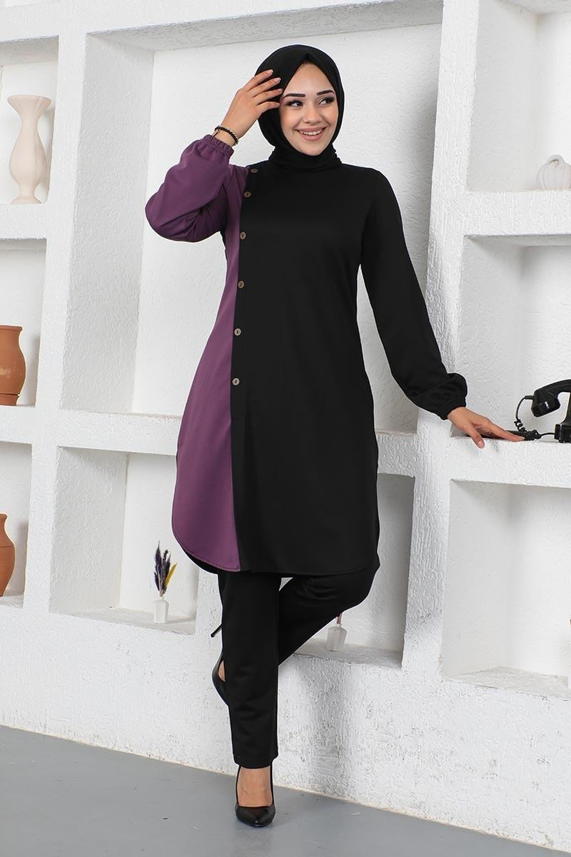 Buttoned Two-tone Suit