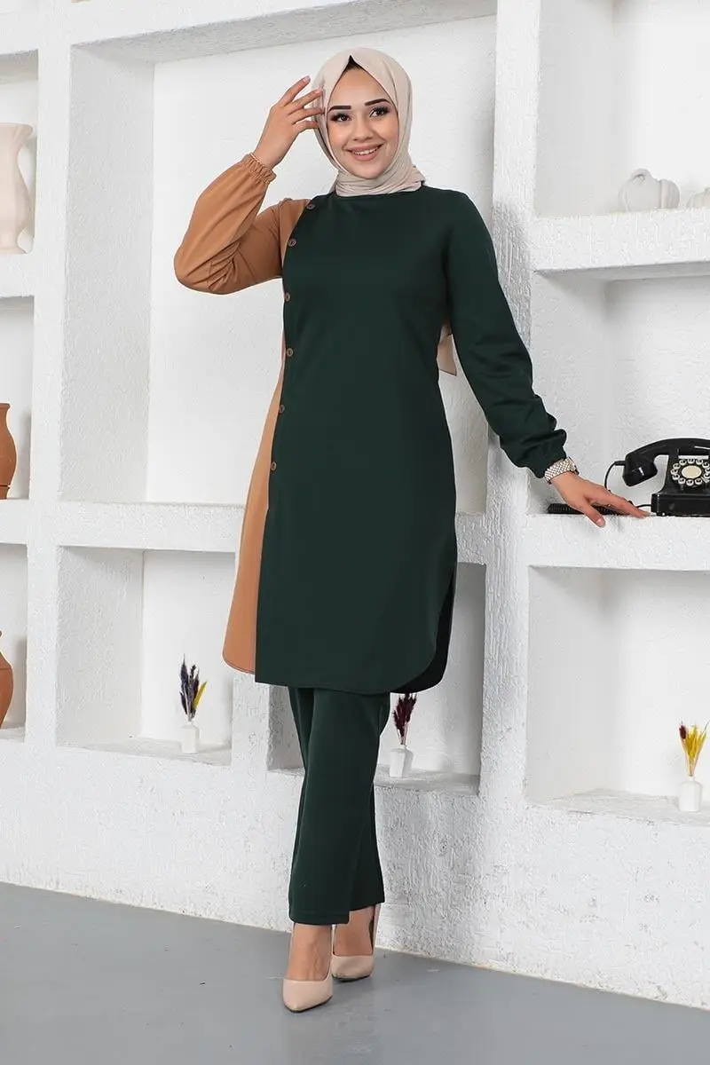 Buttoned Two-tone Suit-detail