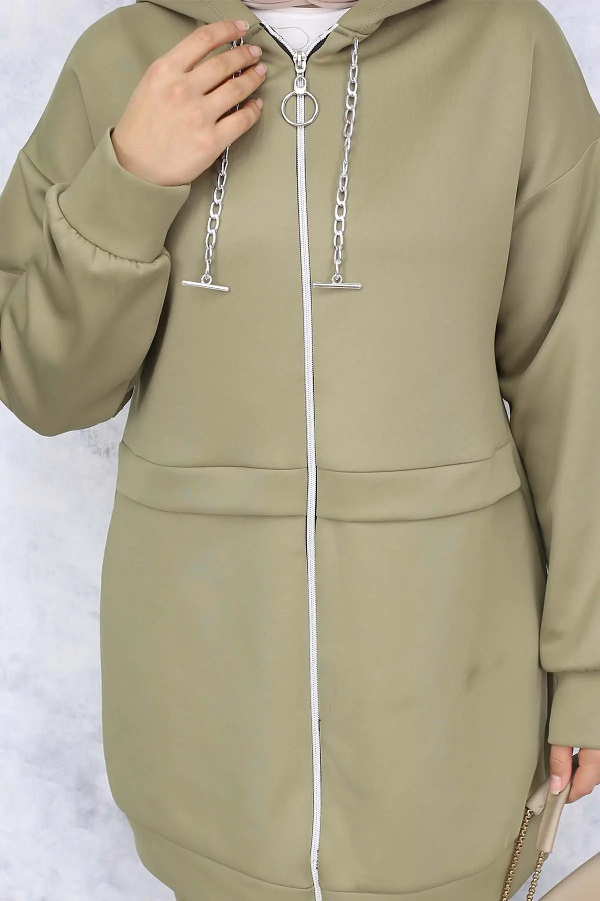 Chain Detailed Scuba Suit-detail