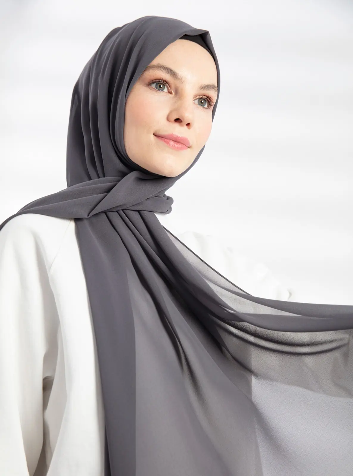 Chiffon Anthracite Shawl