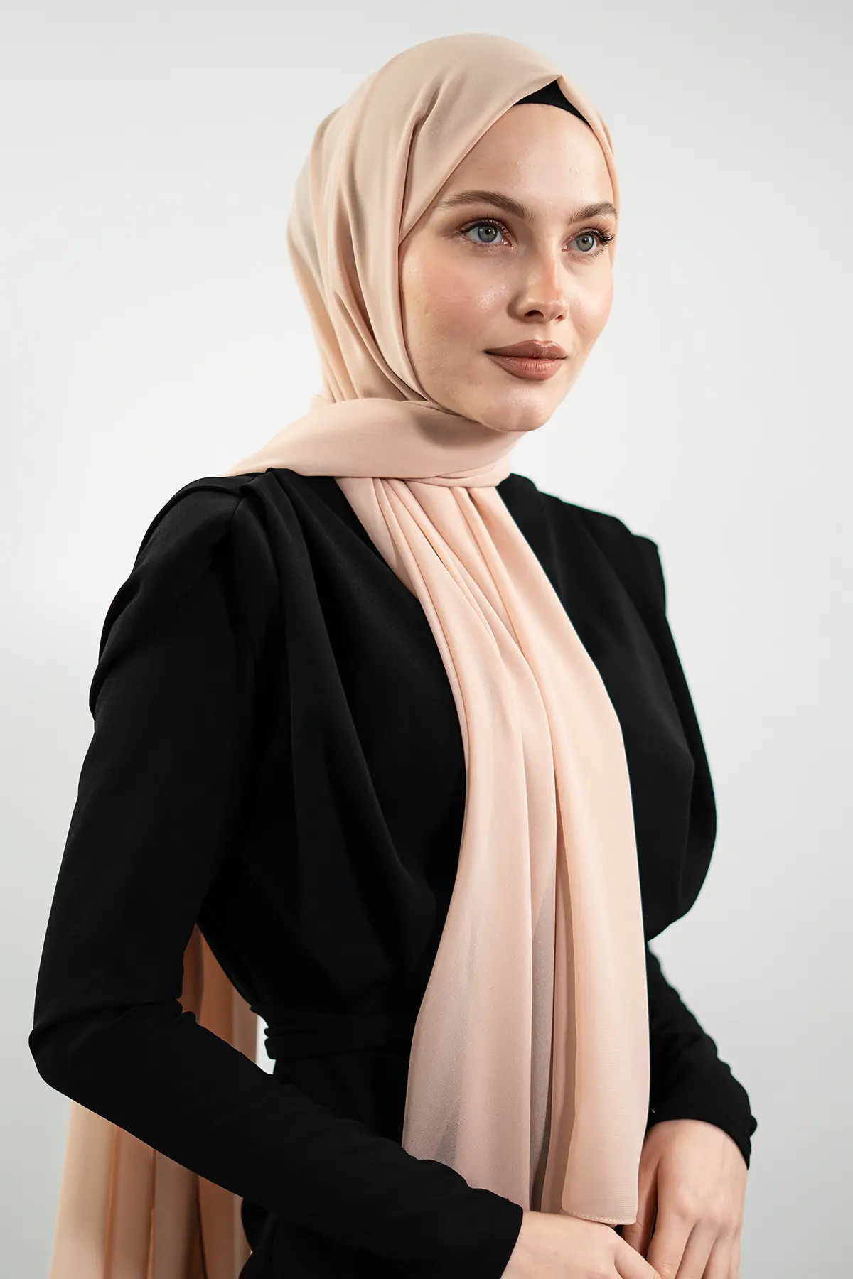 Chiffon Beige Shawl-detail