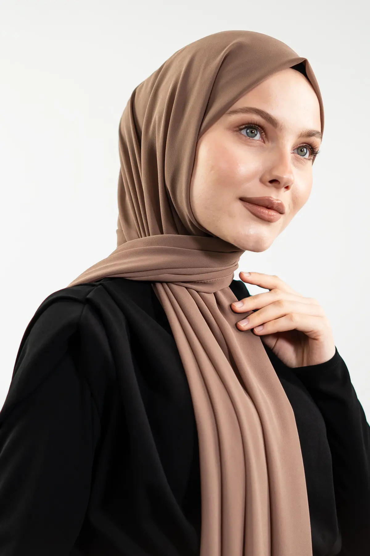 Chiffon Brown Shawl-detail