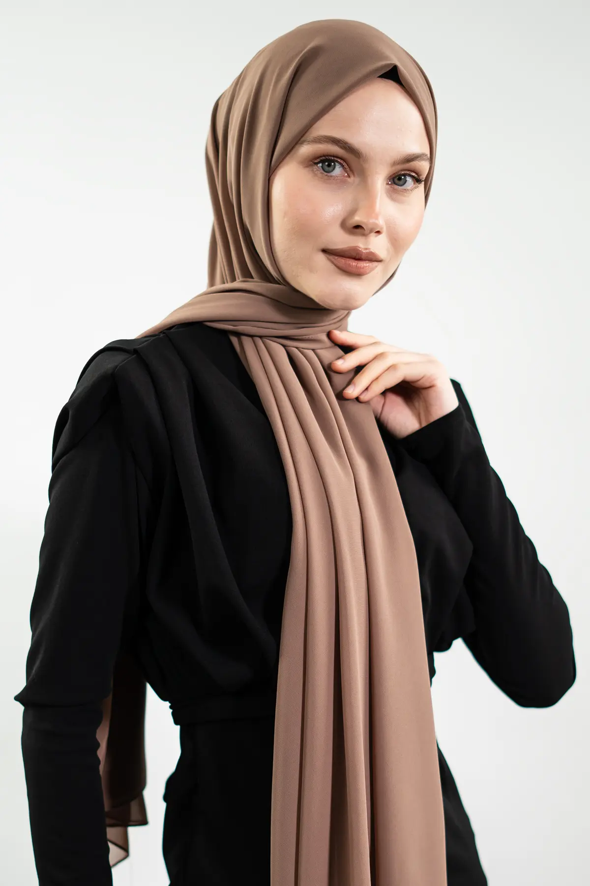 Chiffon Brown Shawl-detail