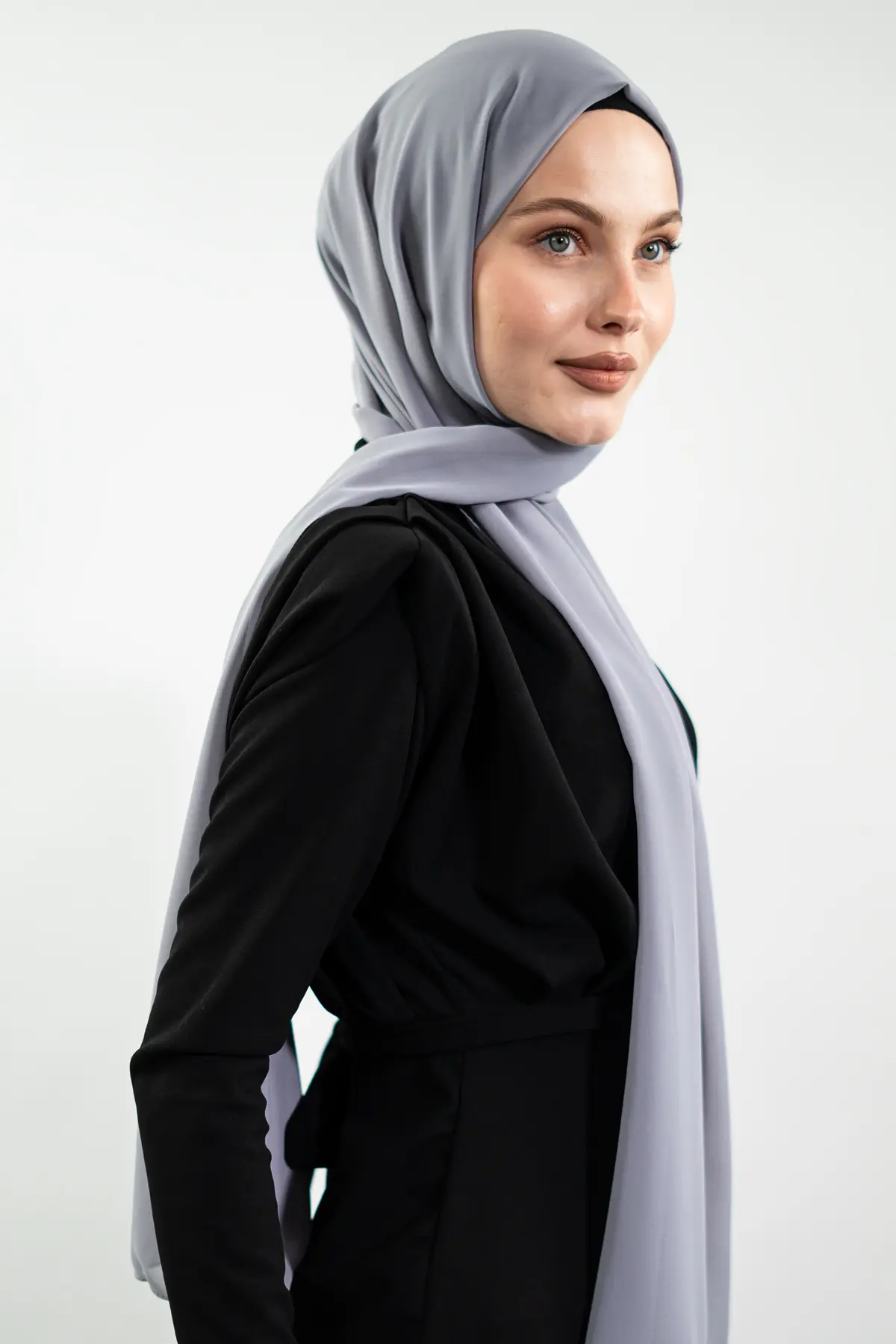 Chiffon Grey Shawl-detail