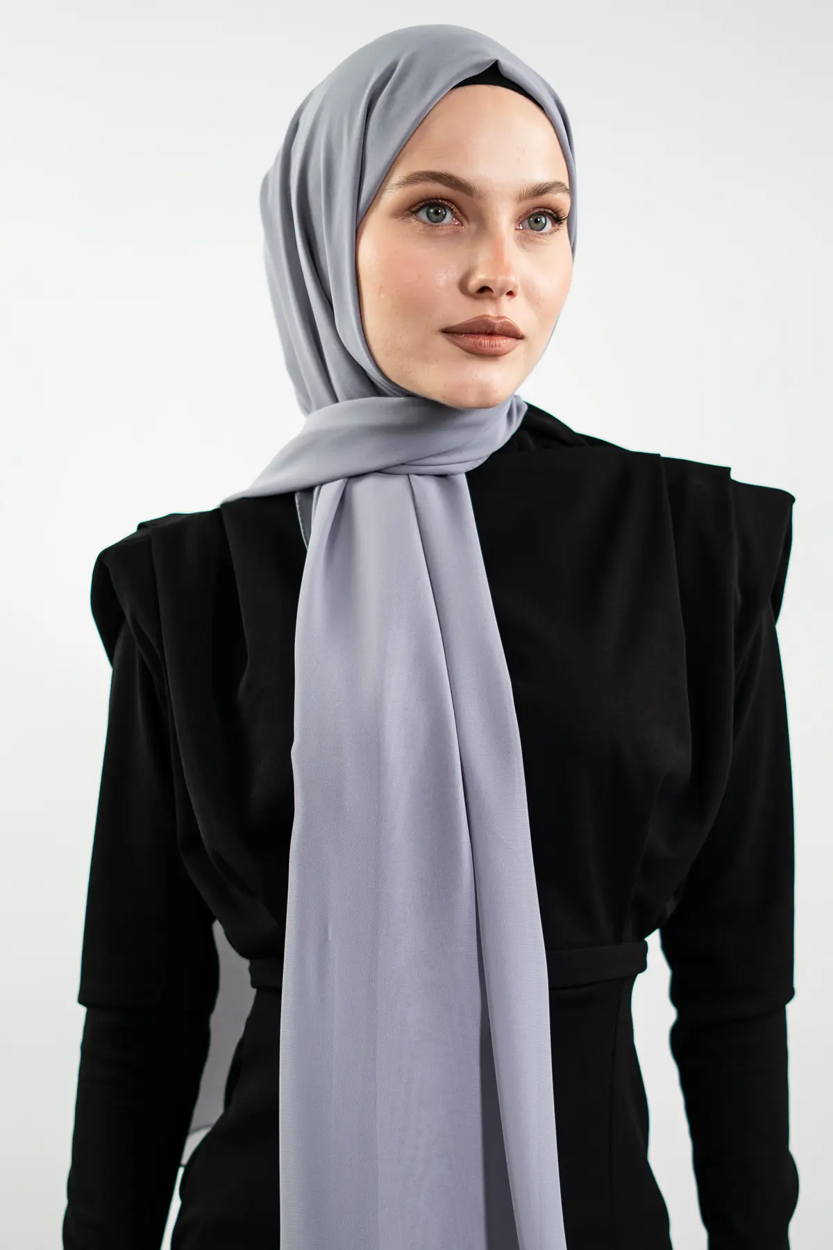 Chiffon Grey Shawl-detail
