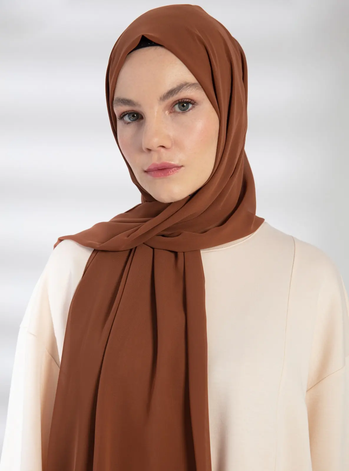 Chiffon Light Brown Shawl