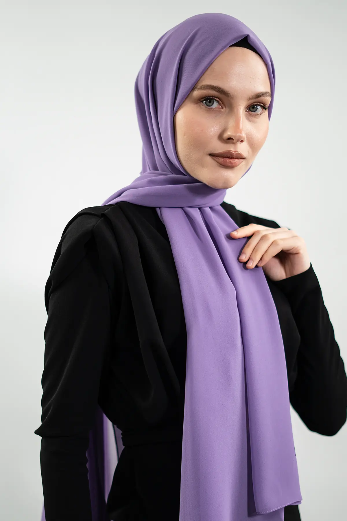 Chiffon Lila Shawl-detail