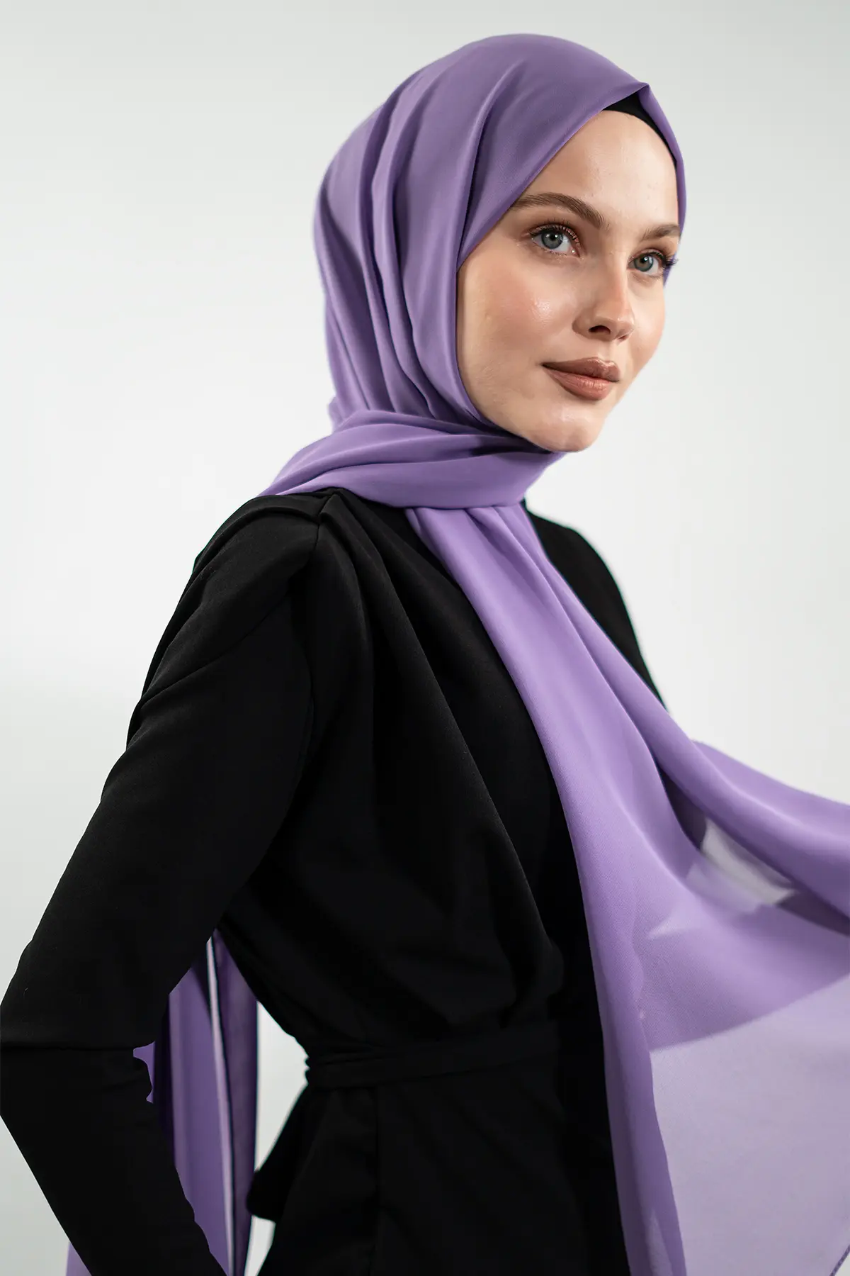 Chiffon Lila Shawl-detail