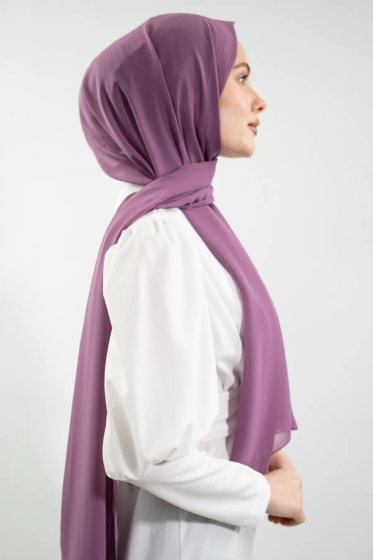 Chiffon Lilac Shawl-detail