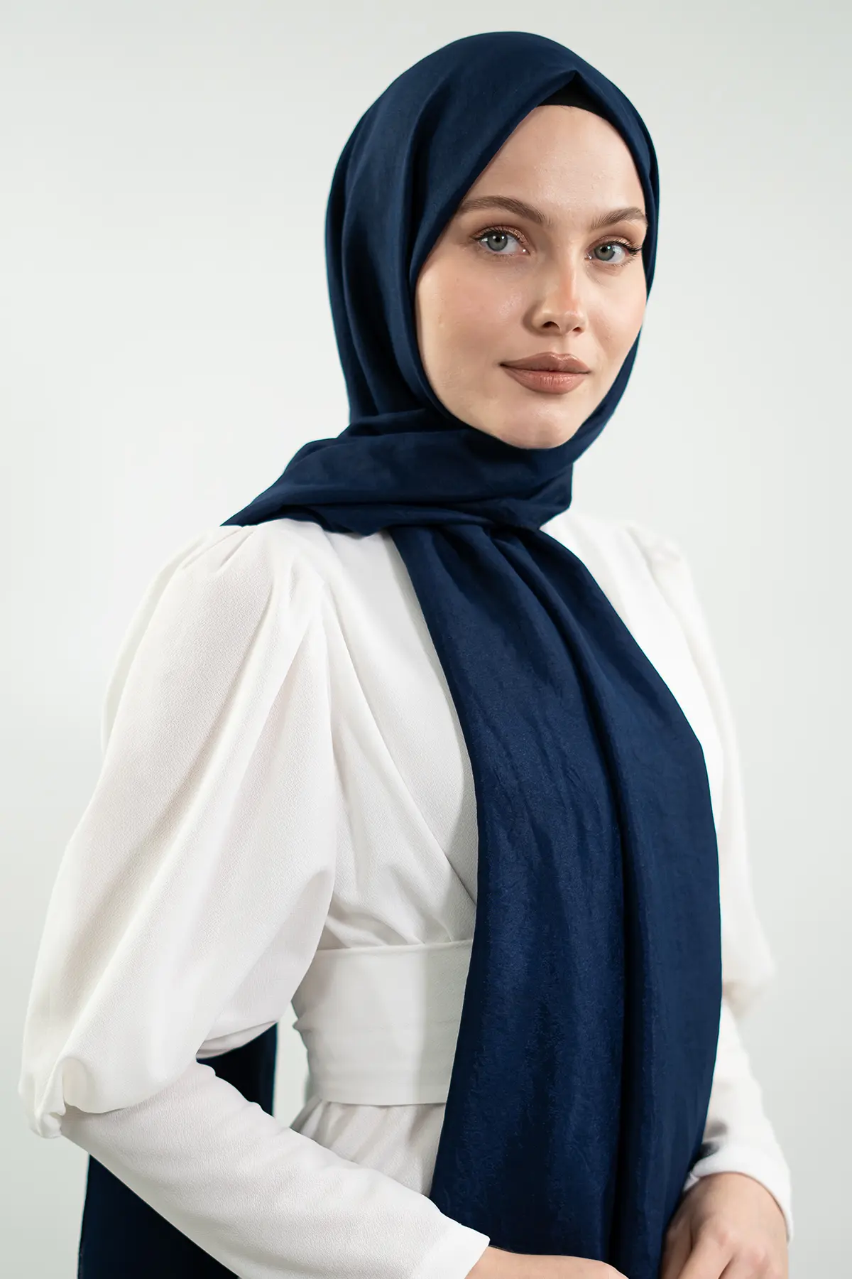 Chiffon Navy Blue Shawl