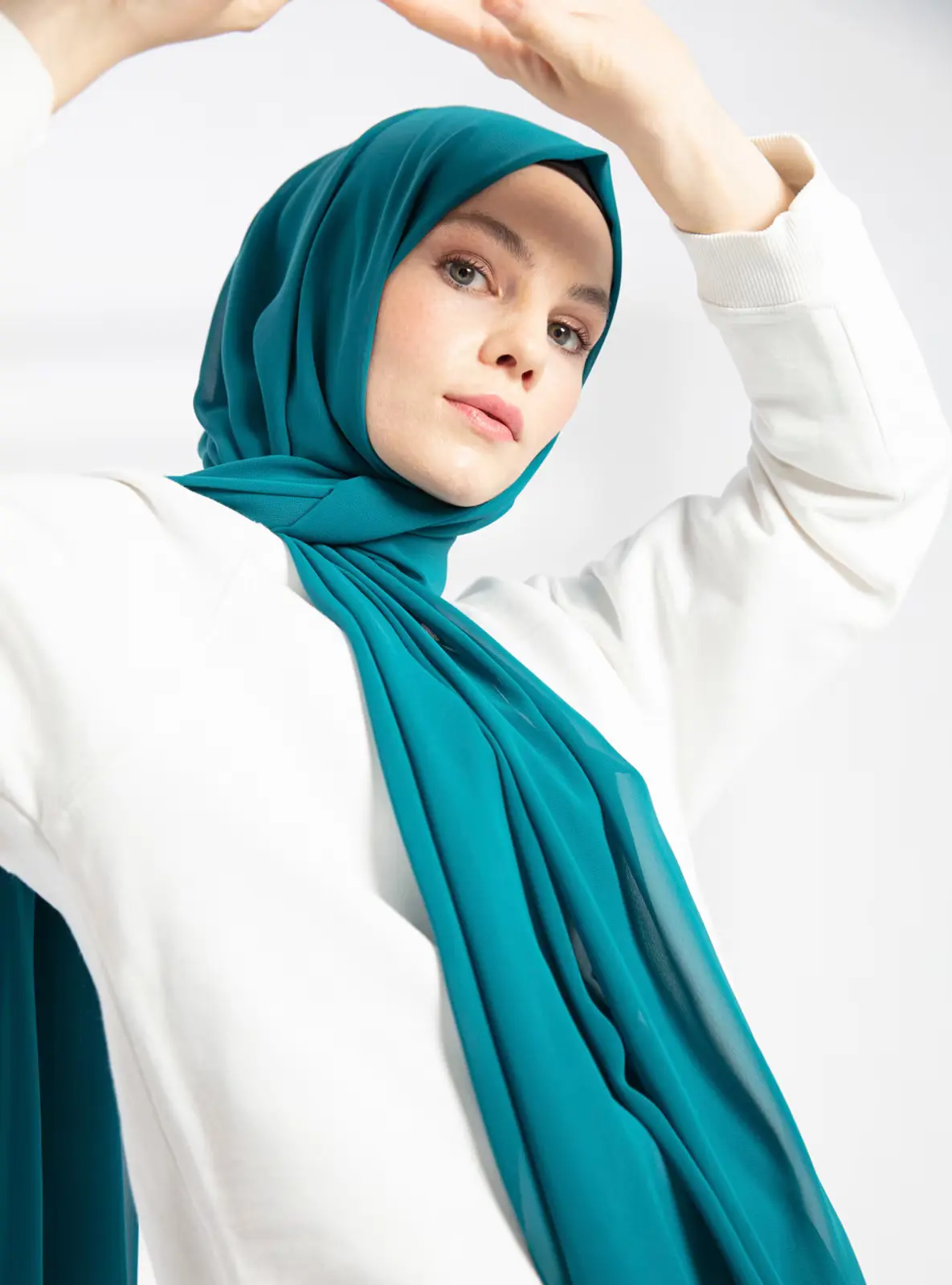 Chiffon Petrolium Blue Shawl