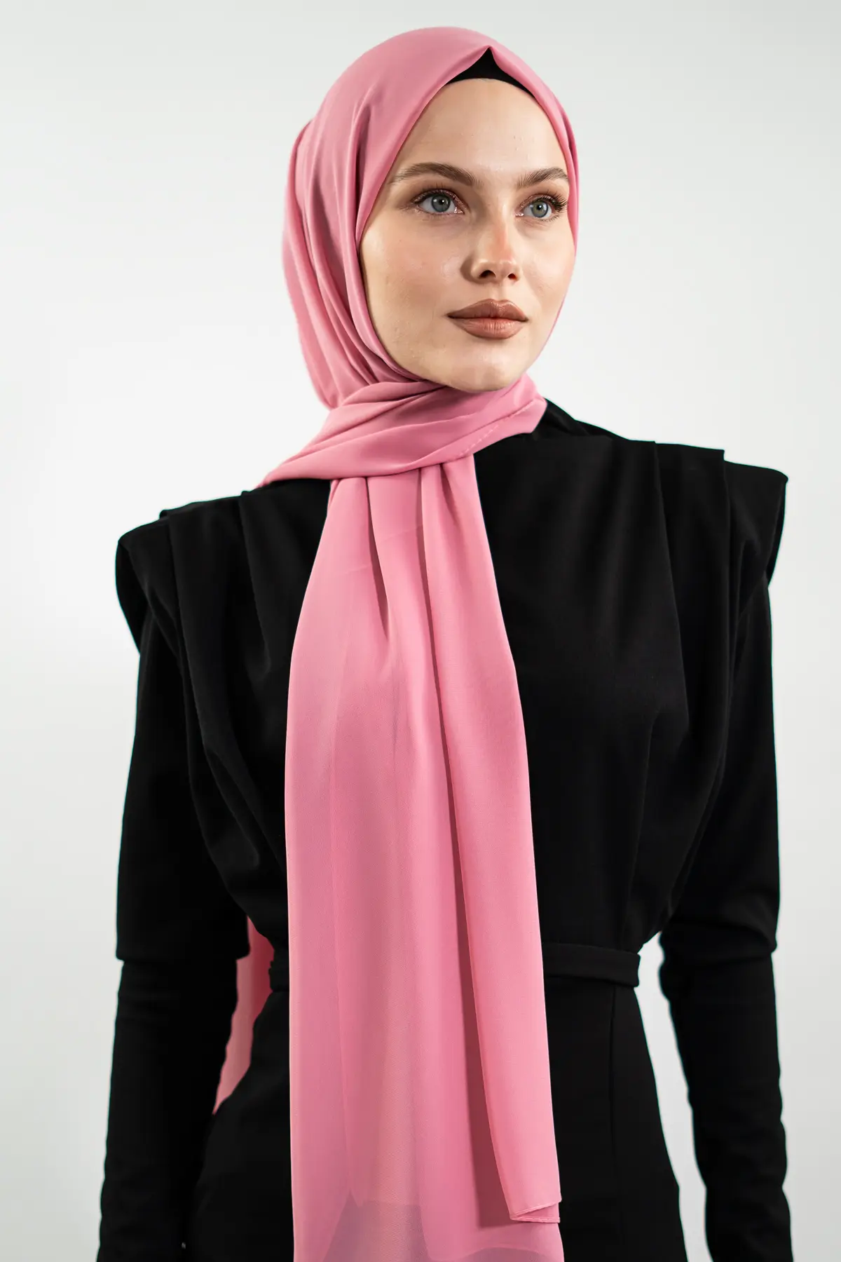 Chiffon Pink Shawl-detail