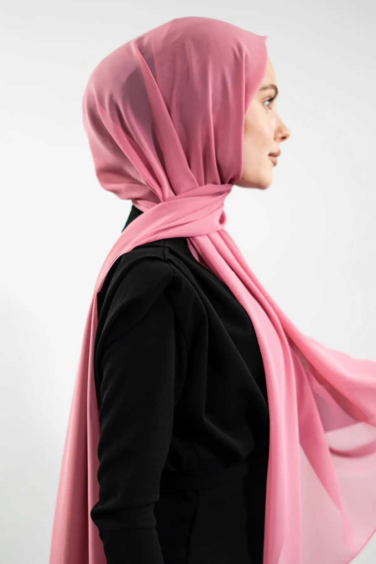 Chiffon Pink Shawl-detail