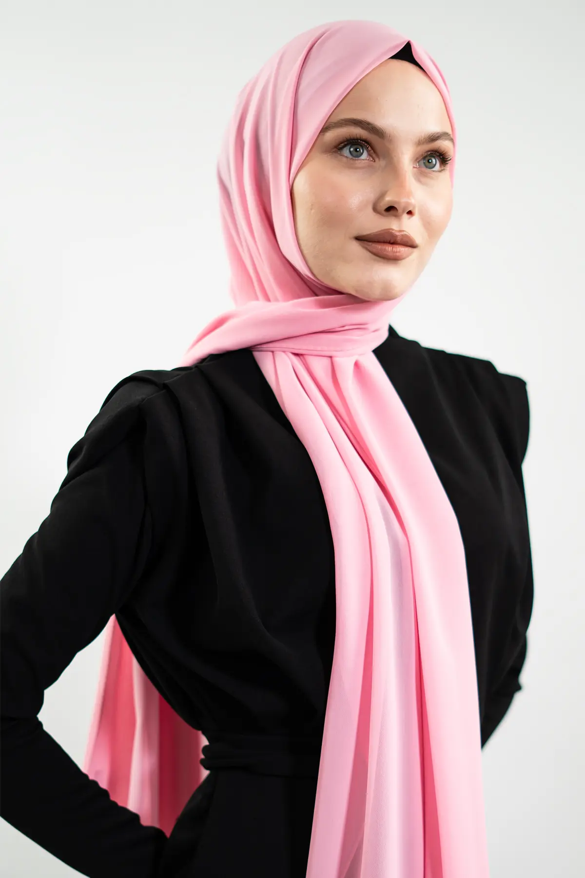 Chiffon Powder Pink Shawl