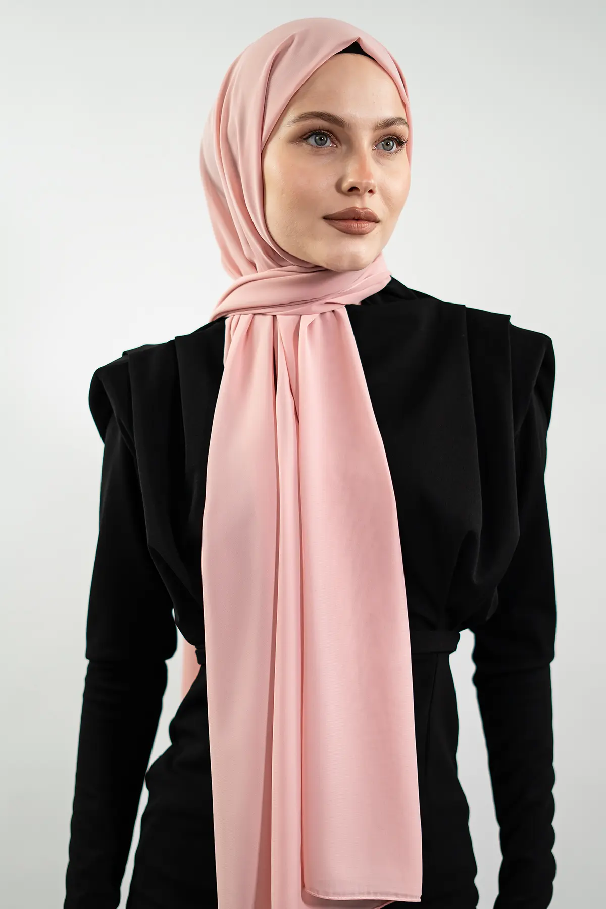 Chiffon Powder Pinkshawl-detail