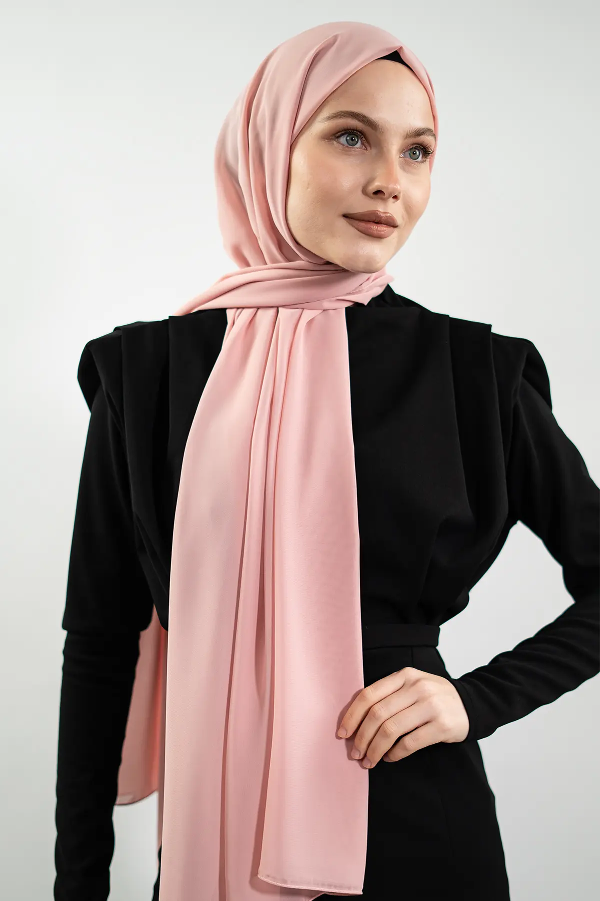 Chiffon Powder Pinkshawl-detail