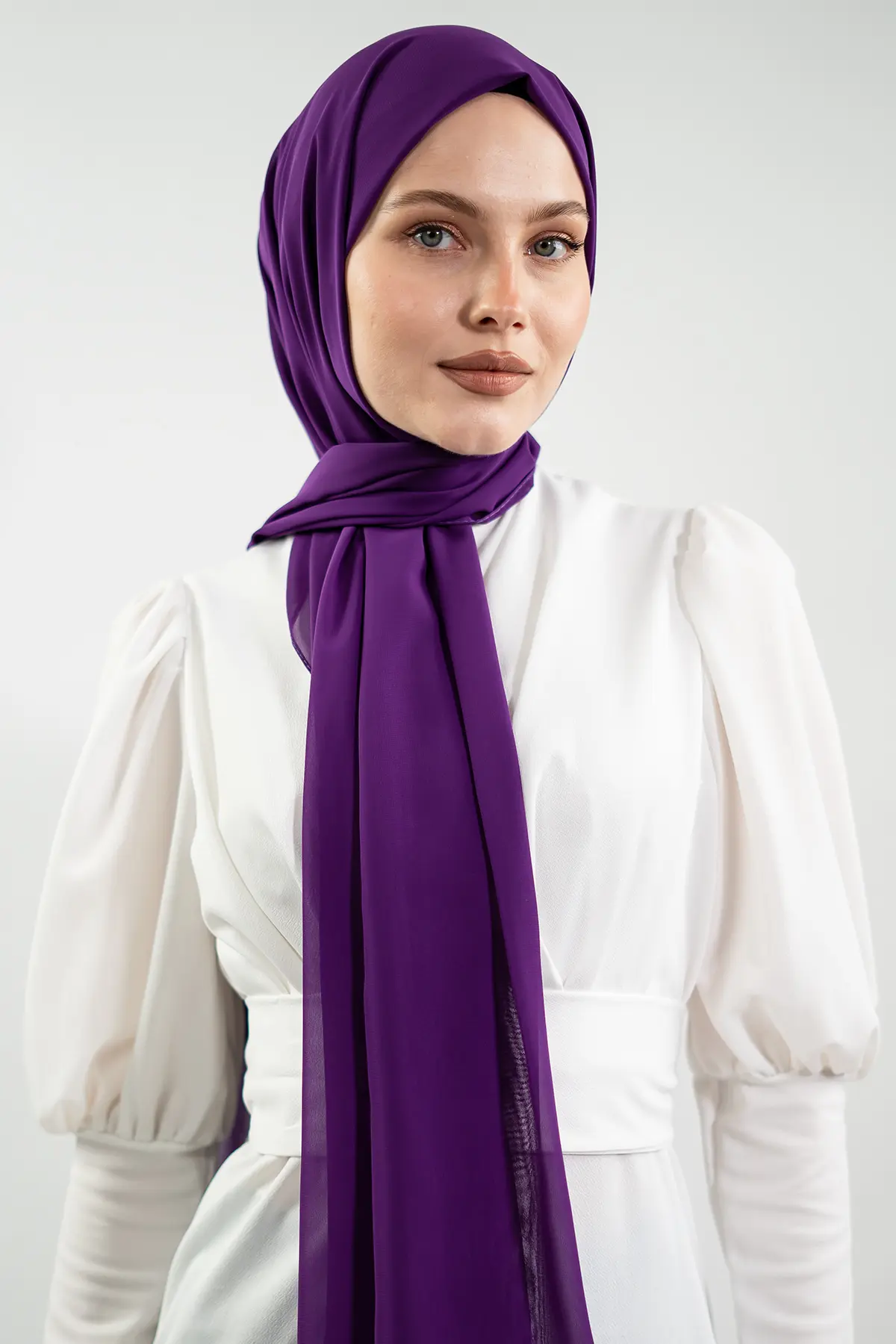 Chiffon Purple Shawl-detail