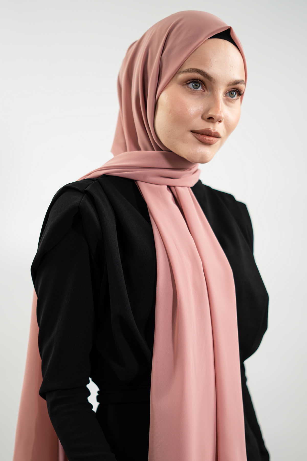 Chiffon Rose Color Shawl