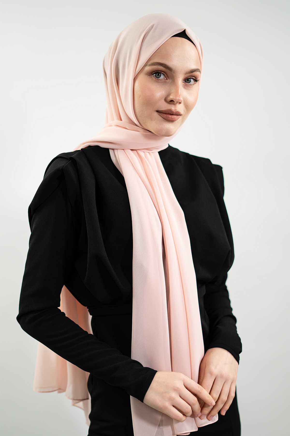 Chiffon Salmon Color Shawl