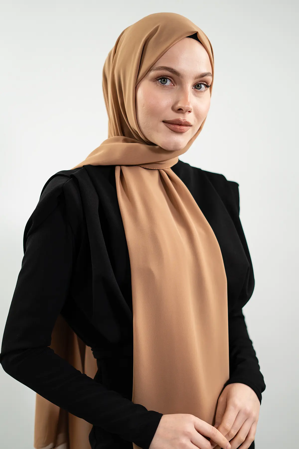 Chiffon Tan Shawl-detail