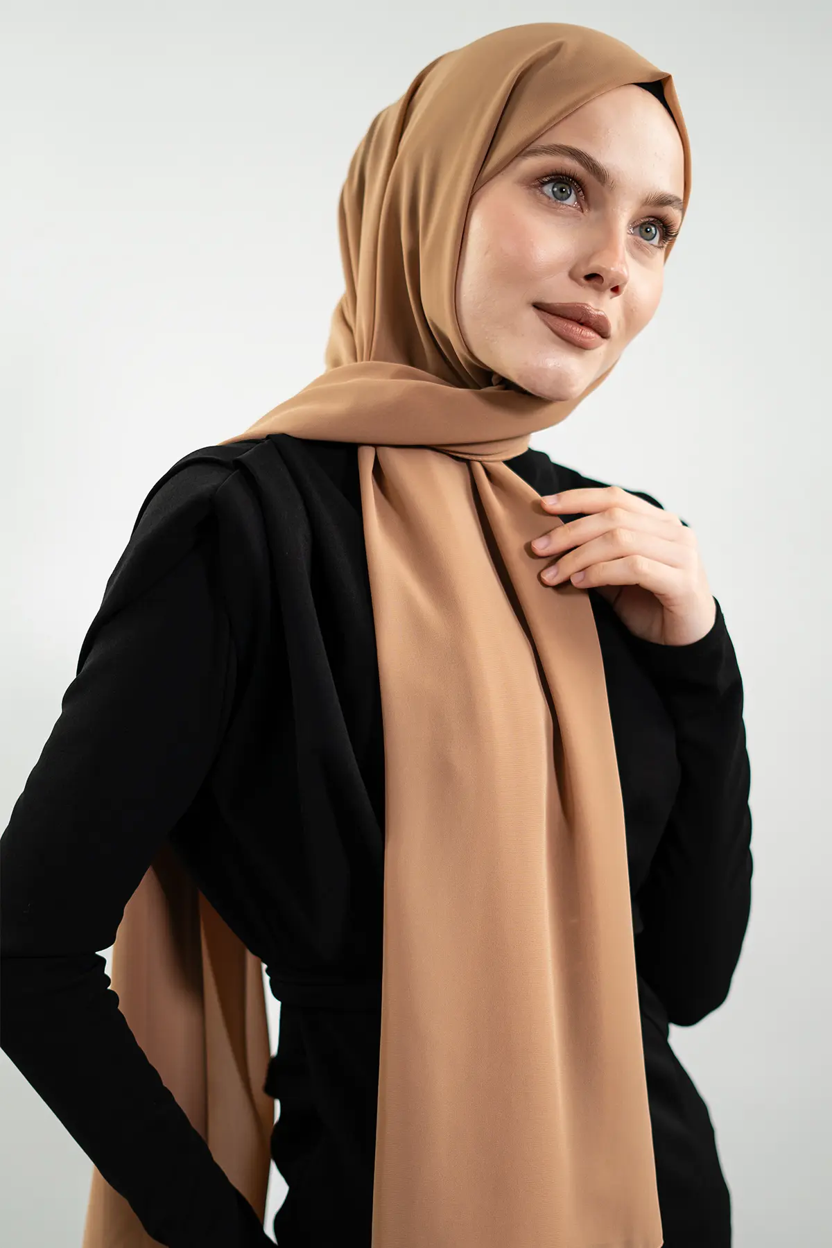 Chiffon Tan Shawl-detail
