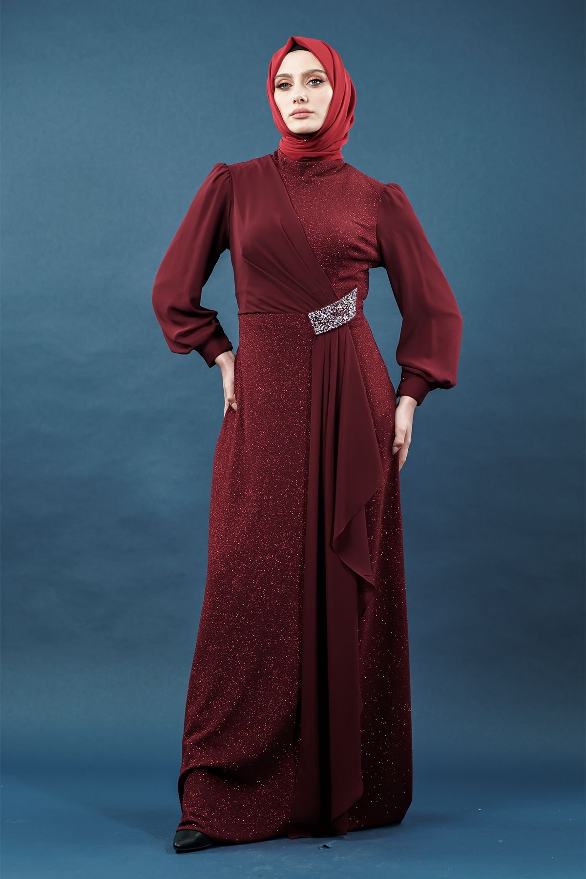 Claret Red Evening Dress