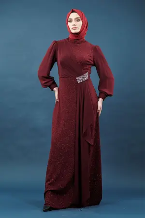 Claret Red Evening Dress