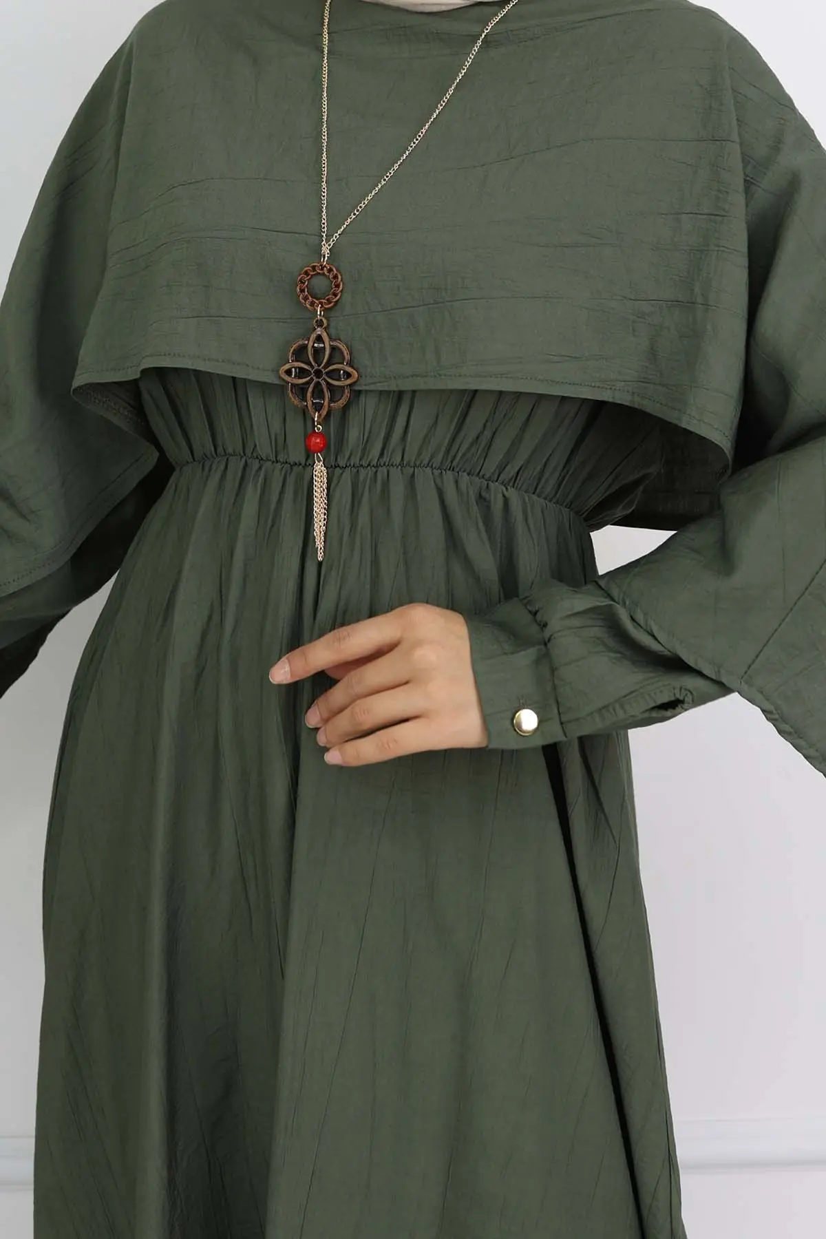 Collar Detailed Necklace Dress-detail