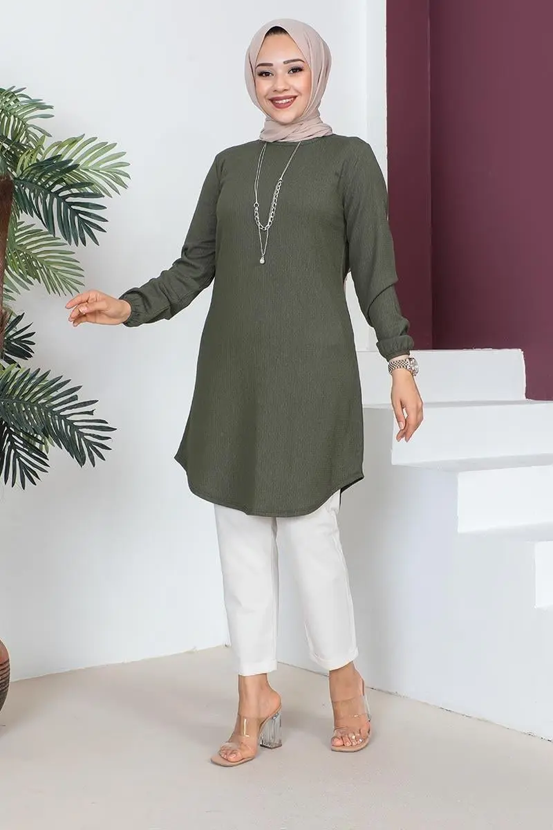 Crepe Tunic With Necklace-detail
