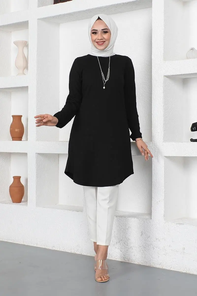 Crepe Tunic With Necklace-detail