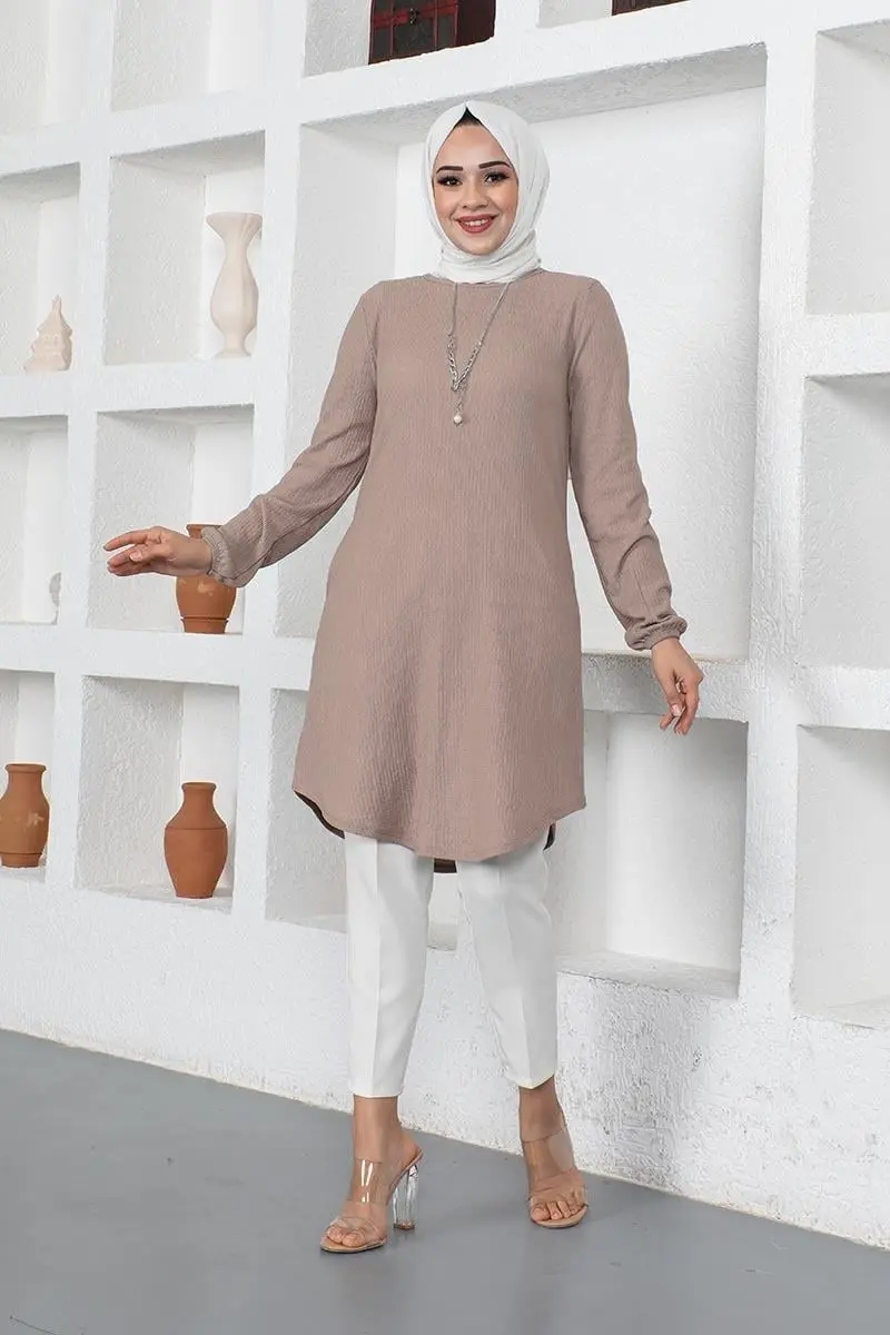 Crepe Tunic With Necklace-detail