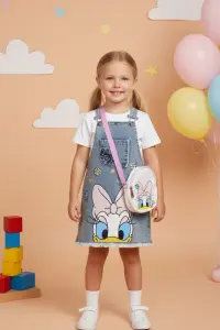 Daisy Duck Denim Dungaree Dress And Bag Set