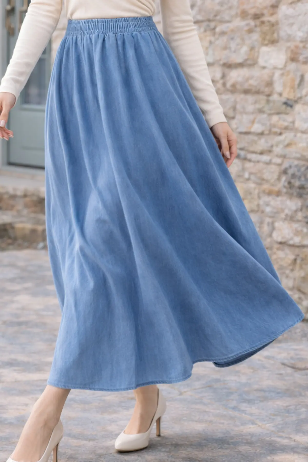 Denim Skirt-detail