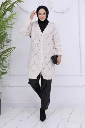 Diamond Patterned Cardigan