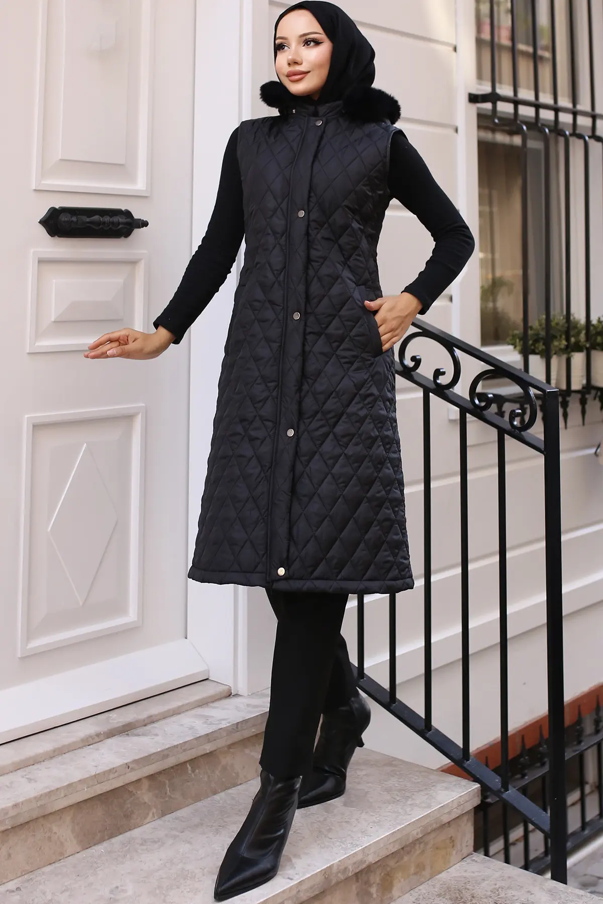 Diamond Patterned Inflatable Vest-detail