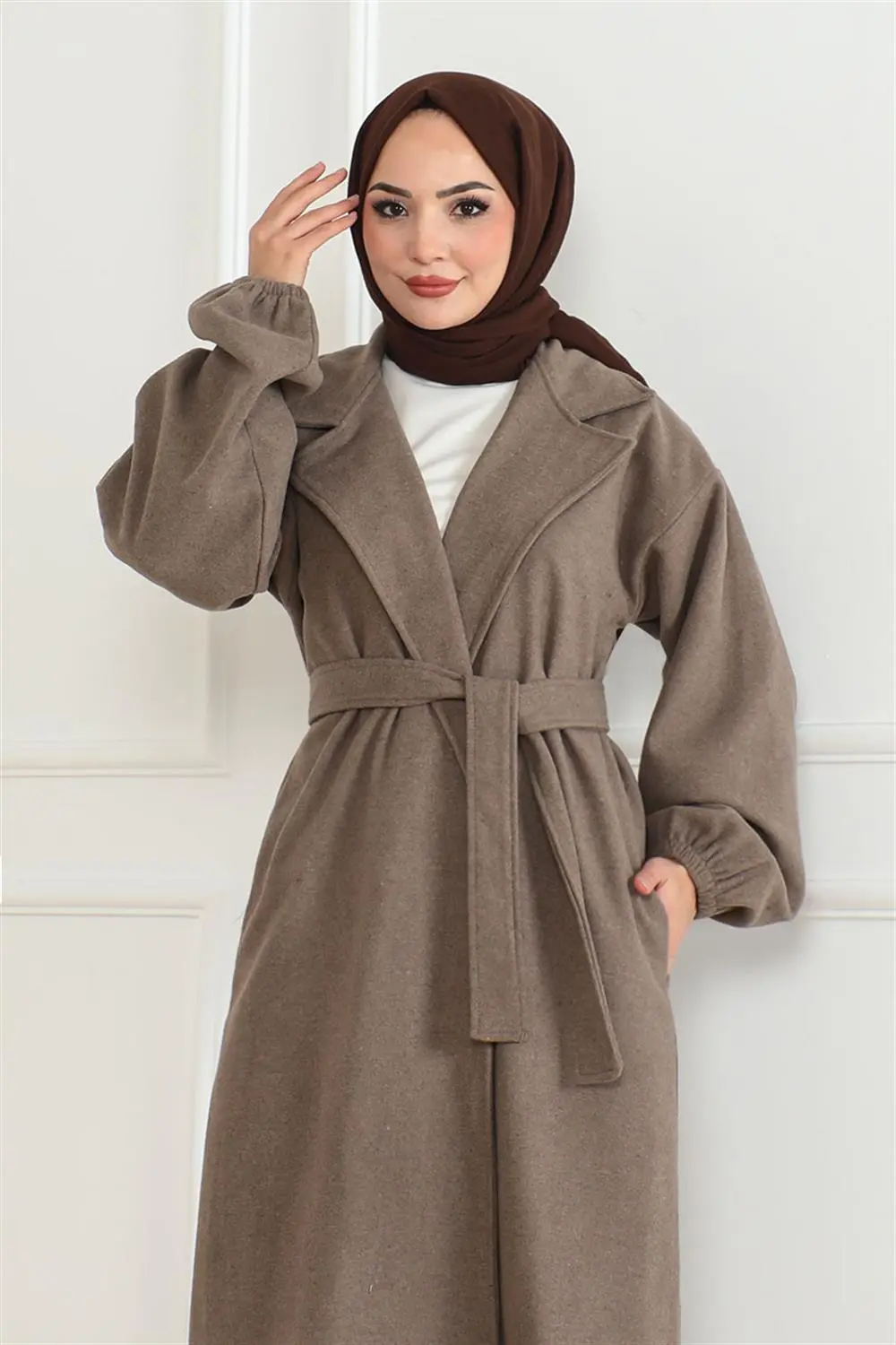 Double Breasted Collared Coat-detail