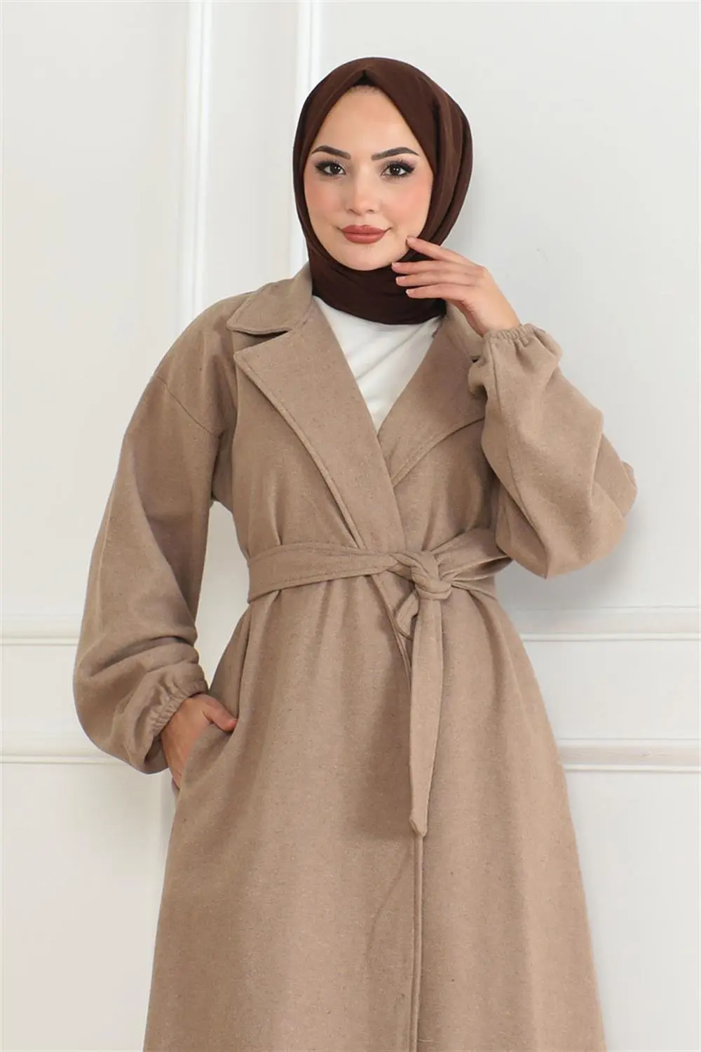 Double Breasted Collared Coat-detail