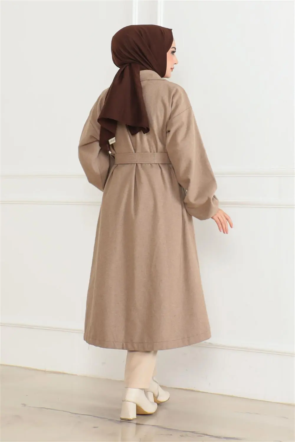 Double Breasted Collared Coat-detail