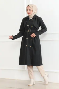 Double Breasted Stamped Coat