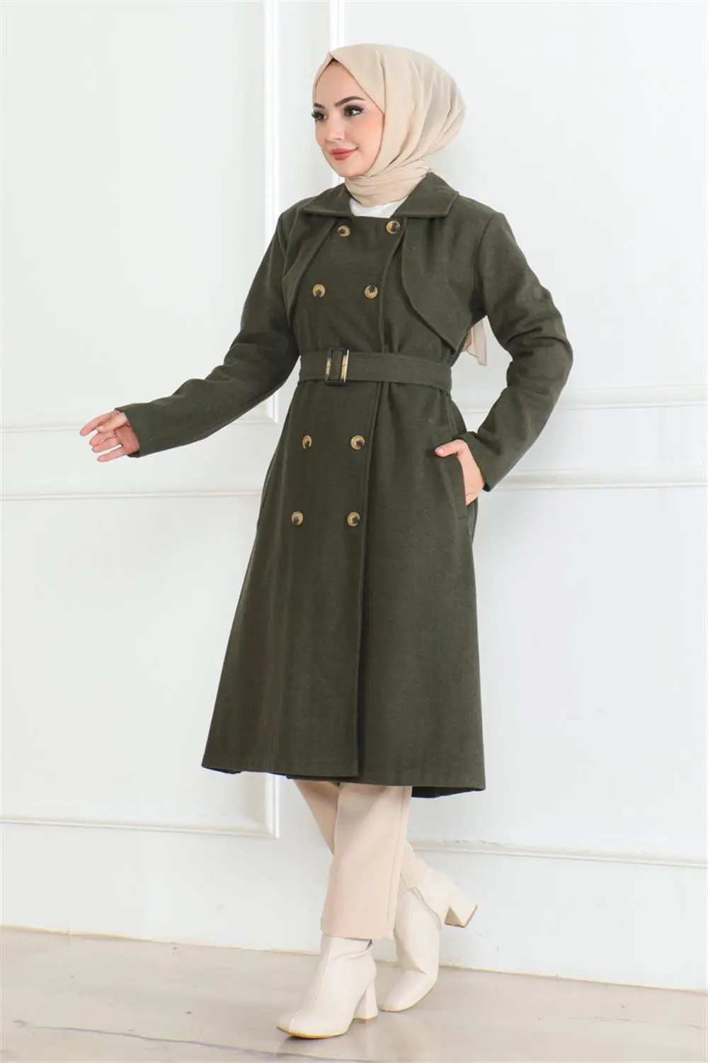 Double Breasted Stamped Coat-detail