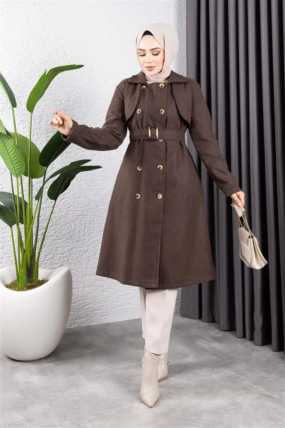 Double Breasted Stamped Coat-detail