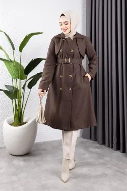 Double Breasted Stamped Coat